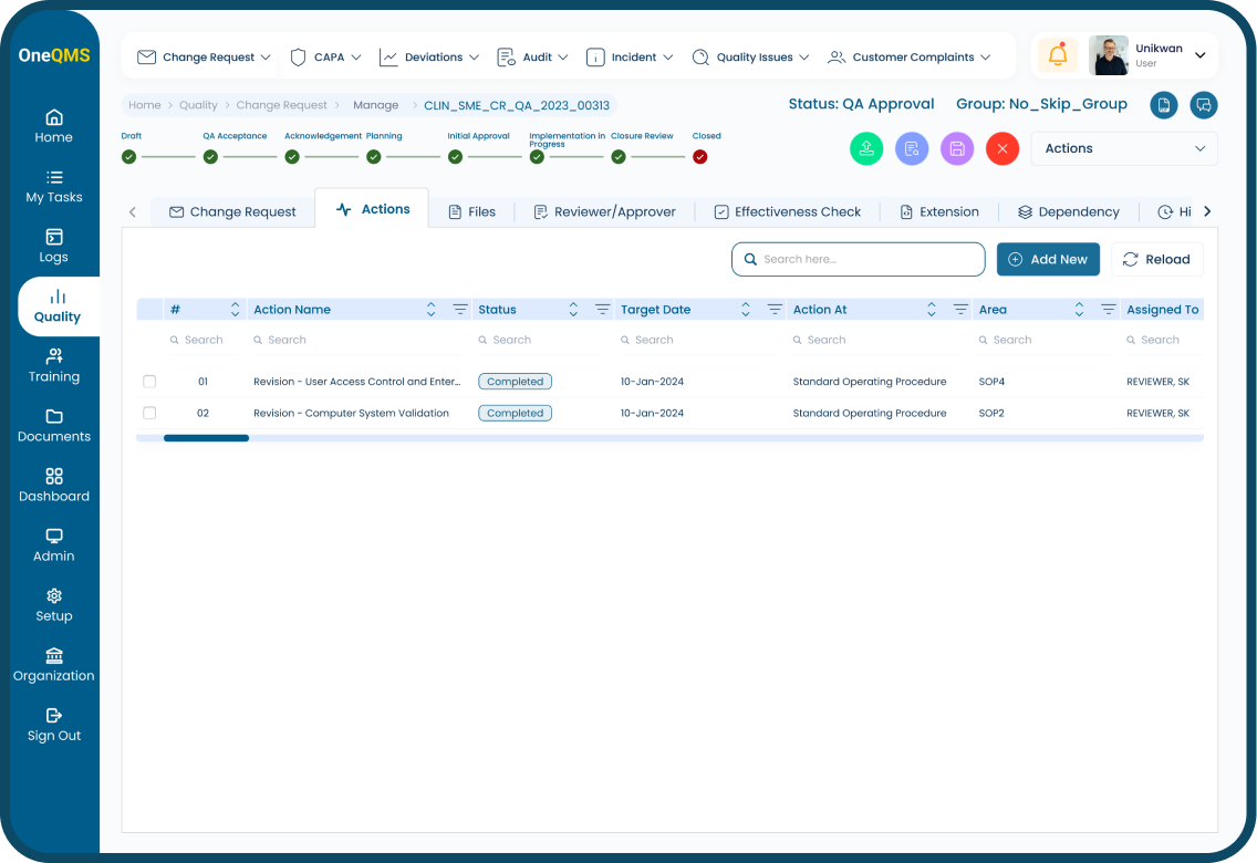 navigation interactions